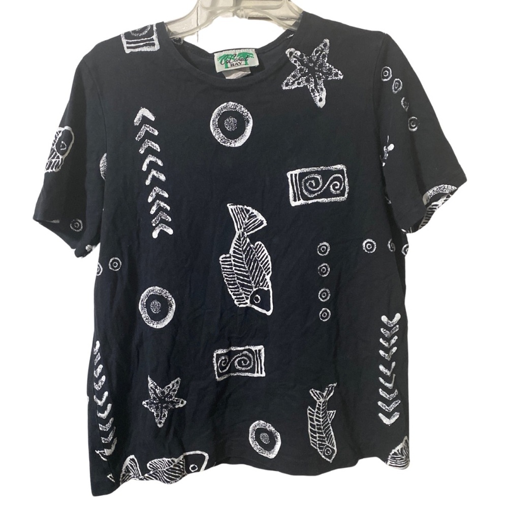 CoConut Bay Black and White Vintage Tee 1990s